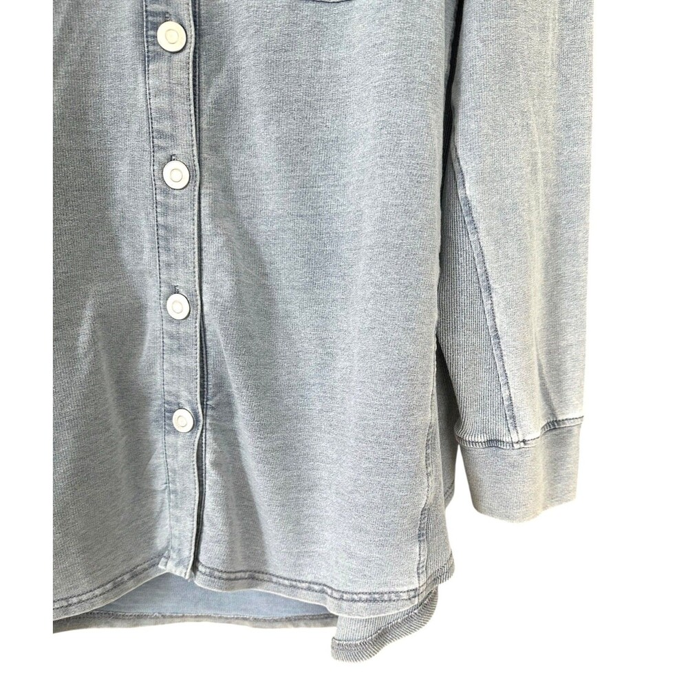 Jane & Delancey Women's Button Down Shirt Top Denim Look Plus Size 1X Light Blue - Picture 5 of 8
